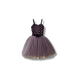 Weissman Showtime Tutu Dress Purple Sequin Velvet Ballet Costume Floral